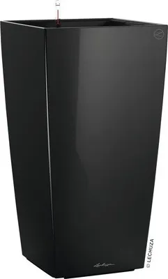 Obrázek produktu pro Samozavlažovací květináč Lechuza Cubico 30 x 30 x 56 cm černá včetně zavlažovacího systému, vložky na rostliny, substrátu a ukazatele hladiny vody