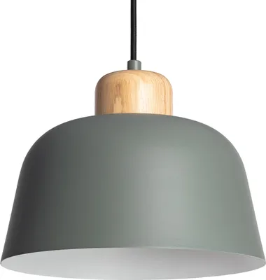 Produktbild von Pendelleuchte aus Metall und Holz Wawak Seladongrün