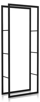 Produktbild von Vigevee Kaminholzregal 150 × 80 × 25, Metall Brennholzregal Schwarz, teilbare Ausführung, belastbar bis 150 kg
