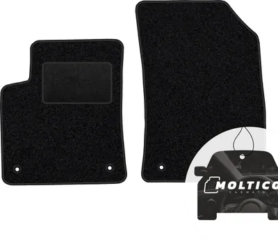 Produktbild von moto-MOLTICO Vorne Fußmatten Auto Velours Autoteppiche Schwarz Automatten Set 2-teilig passend für Opel Crossland X ab 2017