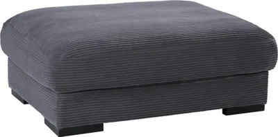 Produktbild von Sitzhocker - 110 x 80 cm - Grau - Schwarz - Cord - Metallfüße