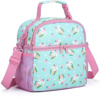 Image de Petite mallette de pique-nique pour enfants, 8,5 L, avec double boîte à repas, pour l'école et la garderie