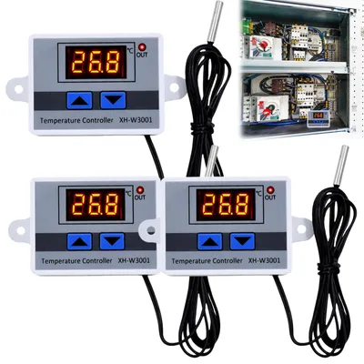 Obrázek produktu pro Digitální termostat - Regulátor teploty - Vodotěsná sonda - LCD displej - Topení a chlazení - 110 V až 220 V