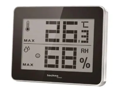 Zdjęcie produktu dla Technoline WS 9450, Czarny, Srebrny, Wilgotnościomierz wewnętrzny, Termometr wewnętrzny, Wilgotnościomierz, Termometr, F, °C, Bateria, CR2025
