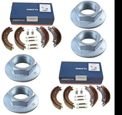 Produktbild von 2 x Knott Bremsbacken 200x50 KNOTT Nr: 47276 für 2 Achsen + 4 x Flanschmutter