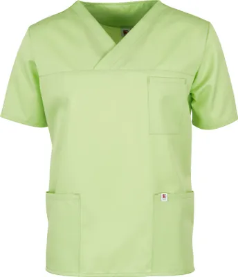Produktbild von beb MEDIZIN/PFLEGE Uni KASACK Kurzarm V-Neck Lyocell Apfelgrün S