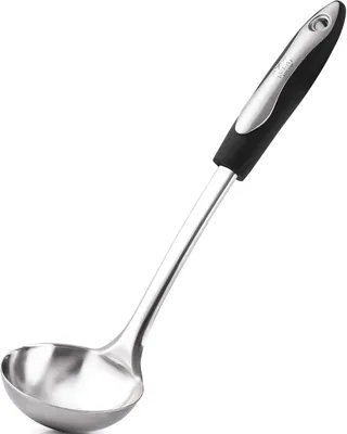 Suppenkelle Edelstahl 30,5 cm, Silikongriff, spülmaschinenfest
