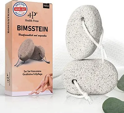 Produktbild von Health Press® Bimsstein Fußpflege – 2er-Set – Hornhautentferner Grob – Hände und Füße