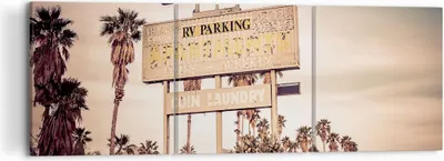 Produktbild von Bild auf Leinwand - Leinwandbild - Amerika Motel Straße Zeichen - 120x40cm - Wand Bild - Wanddeko - Leinwanddruck - Bilder - Kunstdruck - Wanddekoration - Leinwand bilder - Wandkunst - CA120x40-2509