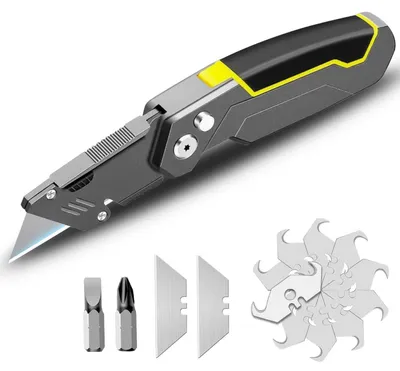 Image de Couteau multifonction universel gris, avec 12 lames et tournevis