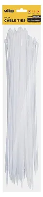 Productafbeelding van VITO Kabelbinder 7.0x500mm - Wit - 25 stuks in blisterverpakking Kunststof Kabelklem voor grote Kabelbundels - Kabelbinder - Tieraps