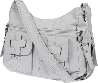 Produktbild von Damenhandtasche Schultertasche Tasche Umhängetasche Canvas Shopper Crossover Bag Hellgrau