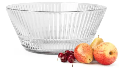 Produktbild von Glasschale 2,1 L mit Reliefstruktur konisch Servierschale Salatschüssel Salatschale Obstschale Dessertschale