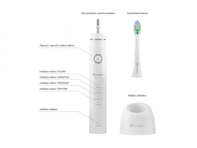 Zdjęcie produktu dla TrueLife SonicBrush Compact Duo, Dorosły, Szczoteczka do zębów drgająca, Masaż, Delikatny, Wybielający, Czarny, Biały, 3500 ruchów na minutę, Okrągły