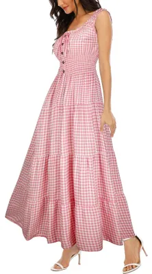 Immagine prodotto di Omgoods - Abito lungo da donna con stampa floreale - Abito estivo casual a trapezio