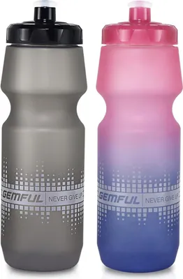 Image de Gourdes de vélo anti-fuite 750 ml pack de 2 sans BPA Gris/Rose Bleu