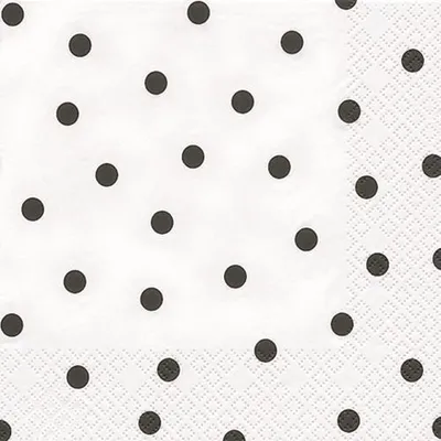 Produktbild von 20 Servietten Punkte schwarz 33x33cm