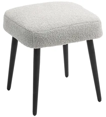 Produktbild von HOMCOM Fußhocker Sitzhocker Quadratischer Schminkhocker mit Kaschmir-Optik