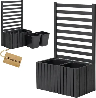 Image de Jardinier à treillis - Jardinière en bois - Jardinière surélevée - Jardinière pour balcon - Jardinière verticale