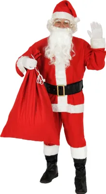 Produktbild von Foxxeo Weihnachtsmann Nikolauskostüm 9-teilig Kostüm Männer Mütze Bart Festlich