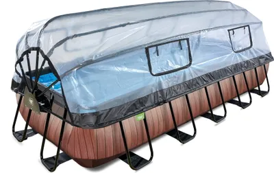 Produktbild von EXIT Wood Pool 540x250x100cm mit Sandfilterpumpe und Abdeckung - braun