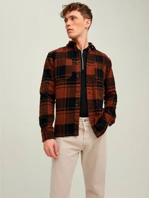 Produktbild von Jack & Jones Logan Check Überhemd Braun,Orange S Mann Braun,Orange S