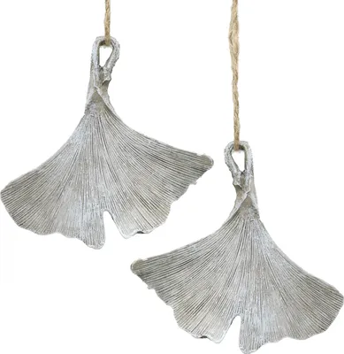Produktbild von Grabschmuck Ginkgoblatt Hängedeko 10cm 3er-Set wetterfest Trauerschmuck, 3 Stück