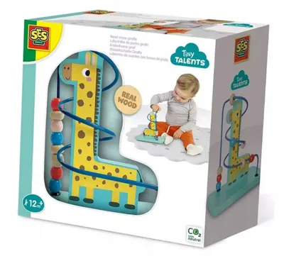Produktbild von SES Creative Tiny Talents 13119 - Motorikschleife Giraffe, Lernspielzeug zur Förderung der Feinmotorik ab 12 Monate, 1 Jahr(e), Karton, Mehrfarbig