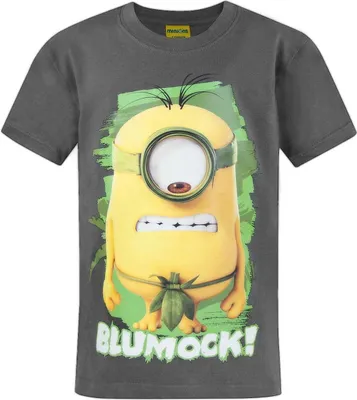 Produktbild von Minions offizielles Kinder Blumock T-Shirt NS4986 (7-8 Jahre (128)) (Anthrazit)