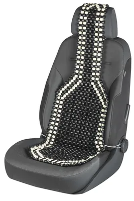 Produktbild von CarComfort Sitzaufleger aus Holzperle schwarz/weiß, 13551
