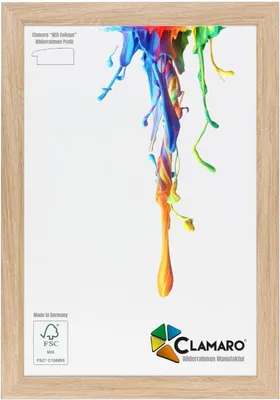 Produktbild von Bilderrahmen Eiche Natur CLAMARO 53G Neo Collage nach Maß modern Holz, Größe:18x13