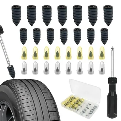 Image de Kit de réparation de pneus - Clous en caoutchouc - Pour réparer les crevaisons - Caoutchouc de haute qualité - 30 pièces - Polyvalent