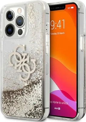 Obrázek produktu pro Guess Guhcp13Xlg4Ggo Iphone 13 Pro Max 6,7" Zlatý/Zlatý Pevný Obal 4G Big Liquid Glitter