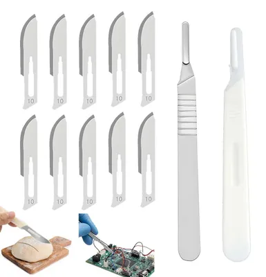 Präzisionsmesser-Set, 10 Klingen Nr. 3 + 2 Griffe