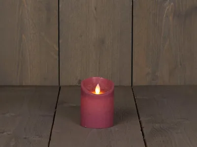 Productafbeelding van Kaars wax rustiek bewegende vlam 7,5x10 cm antiek roze b.o. Anna's Collection