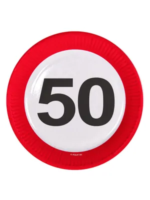 Produktbild von Pappteller Verkehrsschild #50 | 23cm/8St.