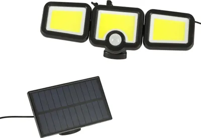 Image de KIK KX3091 : Lampe solaire LED 3-en-1 avec détecteur de mouvement et de crépuscule, 6500 lumens, 17,1 W
