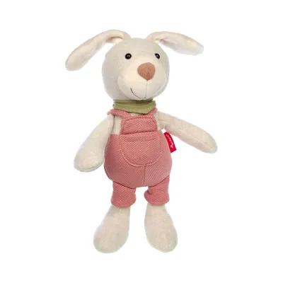 Obrázek produktu pro Sigikid plyšový králíček Sweety s dungaresem červený/bílý plyšový králíček