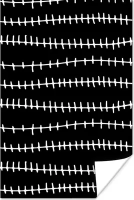 Produktbild von MuchoWow® Poster Schwarz - Weiß - Muster 40x60 cm - Plakate für die Wand - Poster Babyzimmer