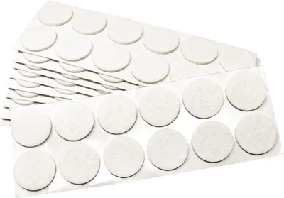 Produktbild von Adsamm® | 120 x selbstklebende Filzgleiter / Weiß / Ø 34 mm / rund / Möbelgleiter aus Filz mit 3.5 mm Stärke