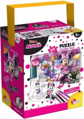 Obrázek produktu pro Minnie a Daisy Puzzle 24 oboustranné 4 fixy 50x35 cm - (K119095)