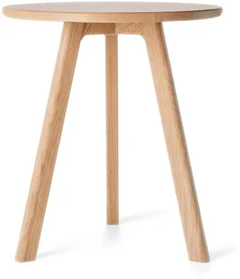 Produktbild von Ibenzoa® Runder Beistelltisch aus massivem Nussbaum und Eiche – handgefertigt, wasserbeständig lackiert, Antirutsch‑Wollfilz – skandinavisches Design für Wohn- & Schlafzimmer