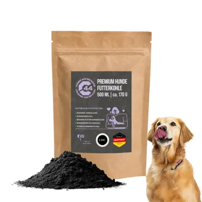 Produktbild von Futterkohle für Hunde – EBC-es Aktivkohlepulver - 500ml | Hund Futterzusatz zur Unterstützung der Verdauung und Leberfunktion | C44-Zittau