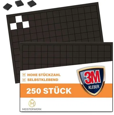Immagine prodotto di Foglio magnetico extra forte, 250 pezzi - Rivestimento 3M di prima qualità - Strisce magnetiche autoadesive