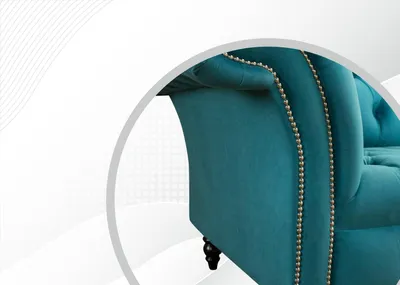 Produktbild von Chesterfield 4 Sitz Sofa Turkis Wohnzimmer Design Couchen Polster Sofas Textil
