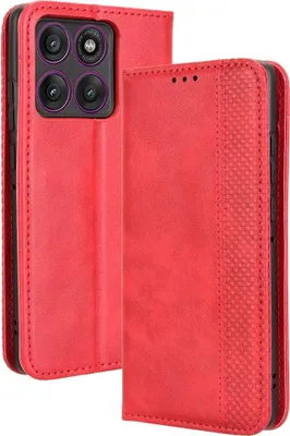 Produktbild von Motorola Edge 60 Pro Hülle - Coverup Vintage Style Klapphülle - Rot
