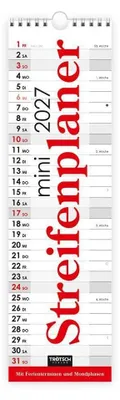 Produktbild von TRÖTSCH - Streifenkalender Mini Rot 2027
