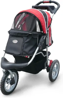 Produktbild von Schwarze/rote Haustier-Trolley IPS-075 zusammenklappbar für Hunde & Katzen
