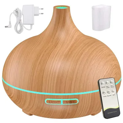 Produktbild von Aromadiffuser Luftbefeuchter 500 ml mit Fernbedienung, 7-farbiger LED, 2 Sprühmodi & Timer