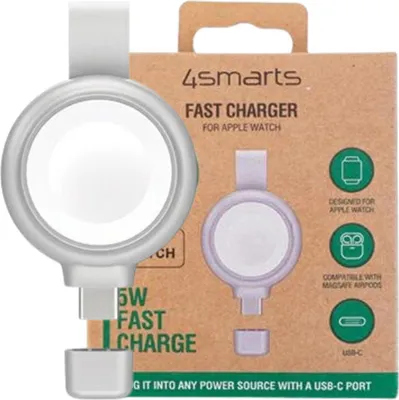 Image de 4smarts QI2 Smartwatch Silber USB Kabelloses Aufladen Schnellladung Drinnen (541000)